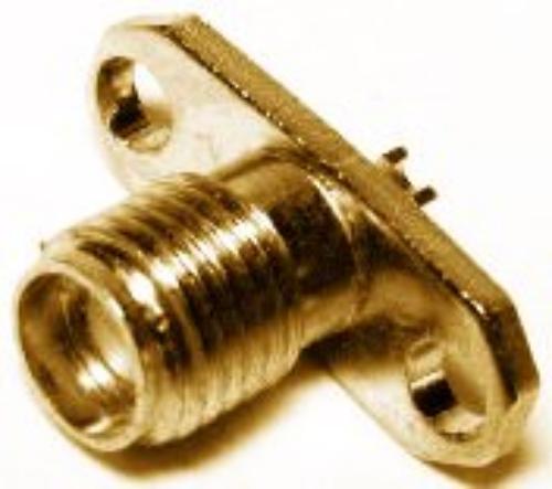 SMA Jack Panel Mount 2 Holes Gold